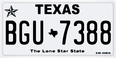 TX license plate BGU7388