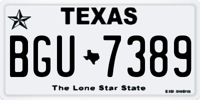 TX license plate BGU7389
