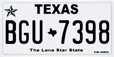 TX license plate BGU7398