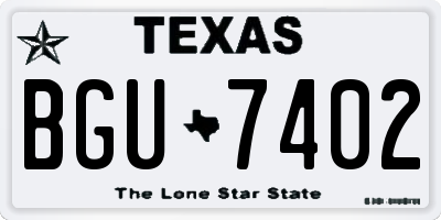 TX license plate BGU7402