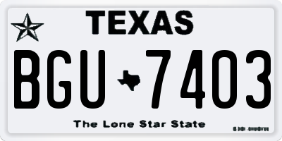 TX license plate BGU7403