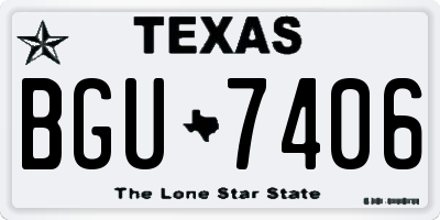 TX license plate BGU7406