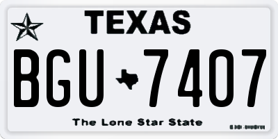 TX license plate BGU7407