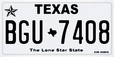 TX license plate BGU7408