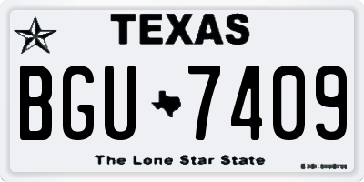 TX license plate BGU7409