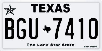 TX license plate BGU7410