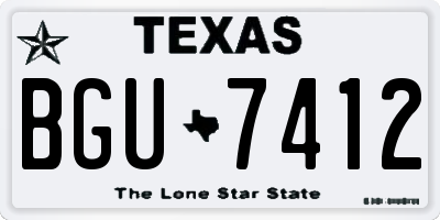 TX license plate BGU7412