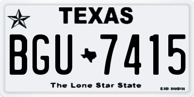 TX license plate BGU7415