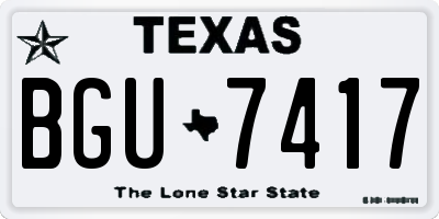 TX license plate BGU7417
