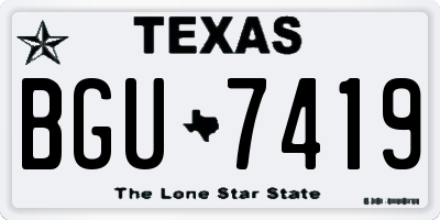 TX license plate BGU7419
