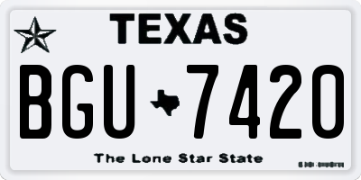 TX license plate BGU7420