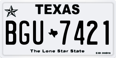 TX license plate BGU7421