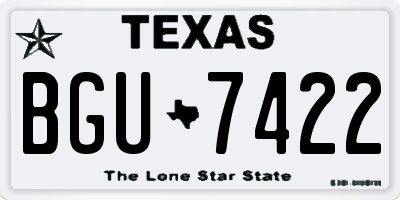 TX license plate BGU7422