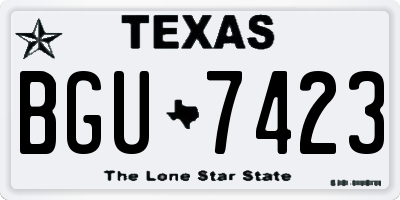 TX license plate BGU7423