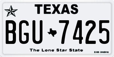 TX license plate BGU7425