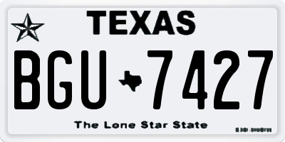 TX license plate BGU7427