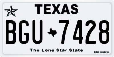 TX license plate BGU7428