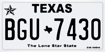 TX license plate BGU7430