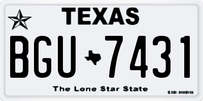 TX license plate BGU7431