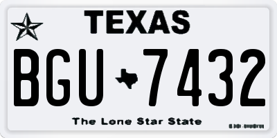 TX license plate BGU7432