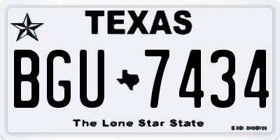TX license plate BGU7434