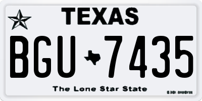 TX license plate BGU7435
