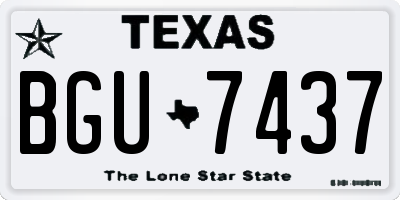 TX license plate BGU7437
