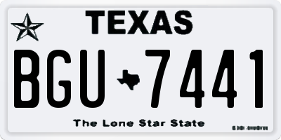 TX license plate BGU7441