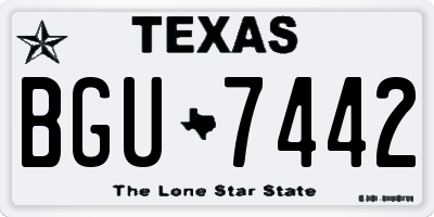 TX license plate BGU7442