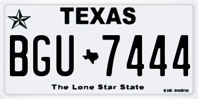 TX license plate BGU7444