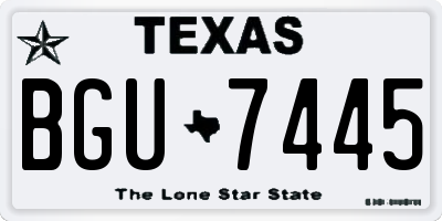 TX license plate BGU7445