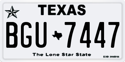 TX license plate BGU7447