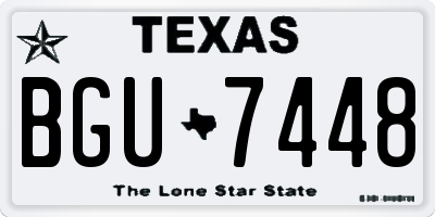 TX license plate BGU7448