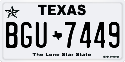 TX license plate BGU7449