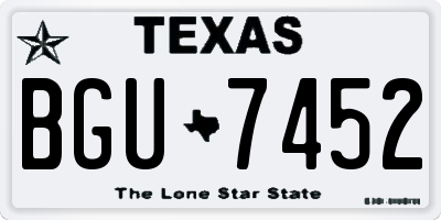 TX license plate BGU7452
