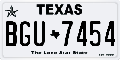 TX license plate BGU7454