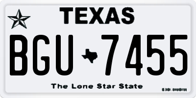 TX license plate BGU7455