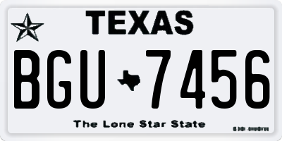TX license plate BGU7456