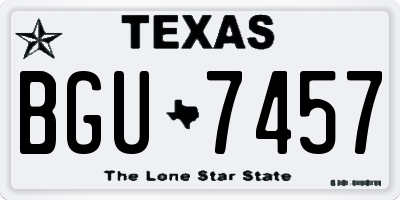TX license plate BGU7457