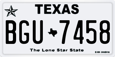 TX license plate BGU7458