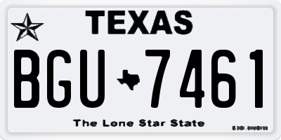 TX license plate BGU7461