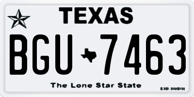 TX license plate BGU7463