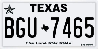 TX license plate BGU7465