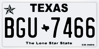 TX license plate BGU7466