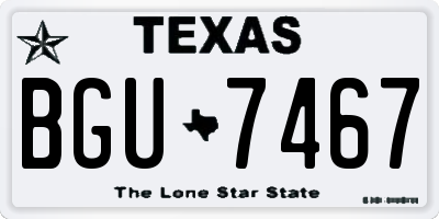 TX license plate BGU7467