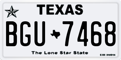 TX license plate BGU7468