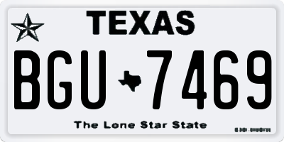 TX license plate BGU7469
