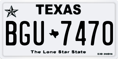 TX license plate BGU7470