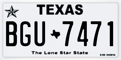 TX license plate BGU7471
