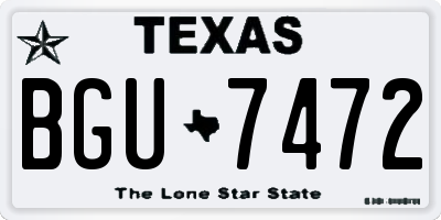 TX license plate BGU7472